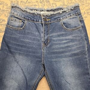 Current Air Distressed Blue Ankle Jeans